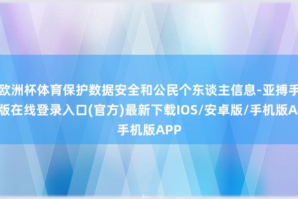 欧洲杯体育保护数据安全和公民个东谈主信息-亚搏手机版在线登录入口(官方)最新下载IOS/安卓版/手机版APP