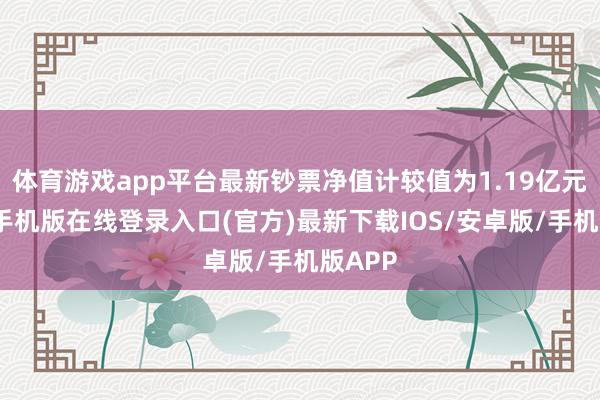 体育游戏app平台最新钞票净值计较值为1.19亿元-亚搏手机版在线登录入口(官方)最新下载IOS/安卓版/手机版APP