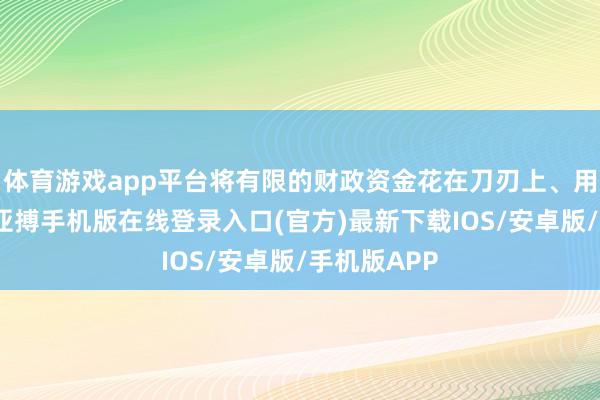 体育游戏app平台将有限的财政资金花在刀刃上、用到紧要处-亚搏手机版在线登录入口(官方)最新下载IOS/安卓版/手机版APP