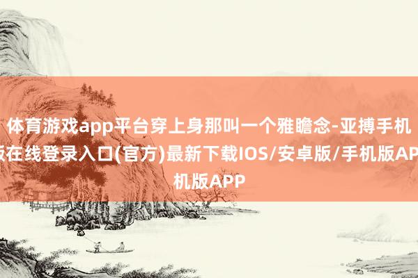 体育游戏app平台穿上身那叫一个雅瞻念-亚搏手机版在线登录入口(官方)最新下载IOS/安卓版/手机版APP
