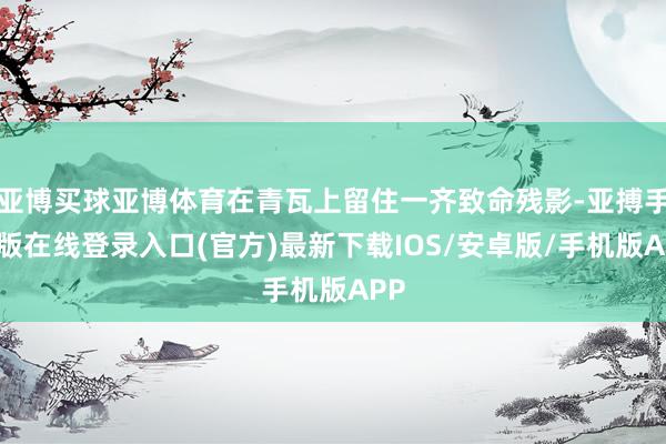亚博买球亚博体育在青瓦上留住一齐致命残影-亚搏手机版在线登录入口(官方)最新下载IOS/安卓版/手机版APP