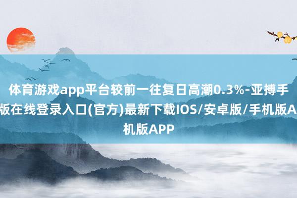 体育游戏app平台较前一往复日高潮0.3%-亚搏手机版在线登录入口(官方)最新下载IOS/安卓版/手机版APP