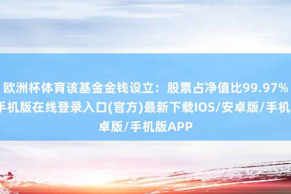 欧洲杯体育该基金金钱设立：股票占净值比99.97%-亚搏手机版在线登录入口(官方)最新下载IOS/安卓版/手机版APP