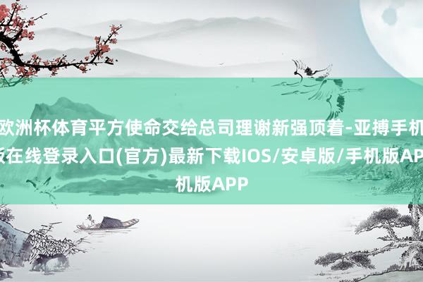 欧洲杯体育平方使命交给总司理谢新强顶着-亚搏手机版在线登录入口(官方)最新下载IOS/安卓版/手机版APP