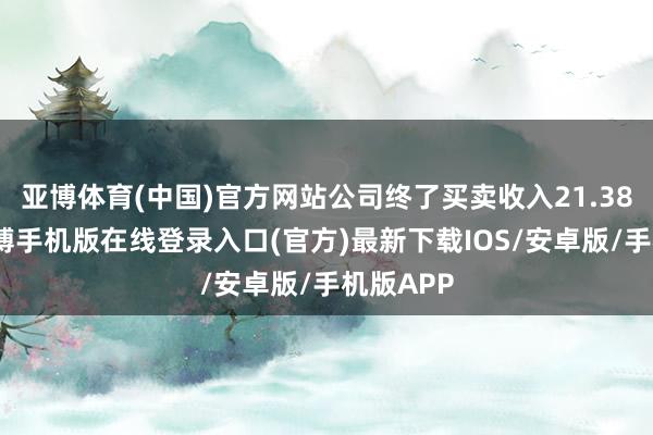 亚博体育(中国)官方网站公司终了买卖收入21.38亿元-亚搏手机版在线登录入口(官方)最新下载IOS/安卓版/手机版APP