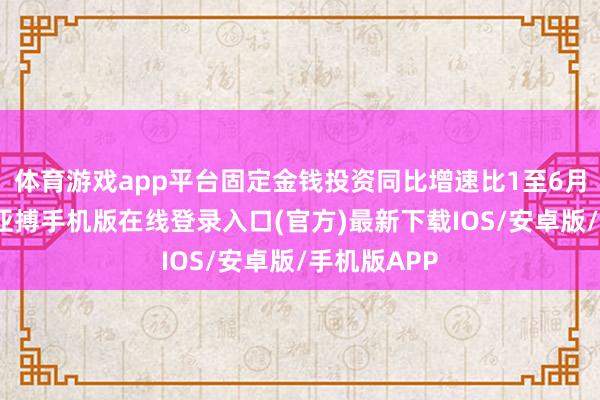体育游戏app平台固定金钱投资同比增速比1至6月有所回落-亚搏手机版在线登录入口(官方)最新下载IOS/安卓版/手机版APP