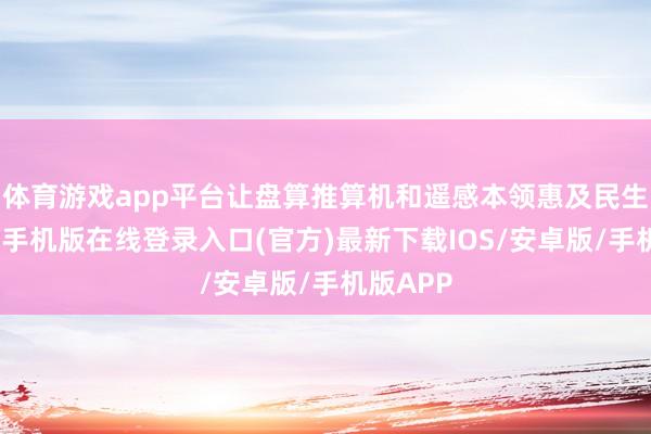 体育游戏app平台让盘算推算机和遥感本领惠及民生时-亚搏手机版在线登录入口(官方)最新下载IOS/安卓版/手机版APP