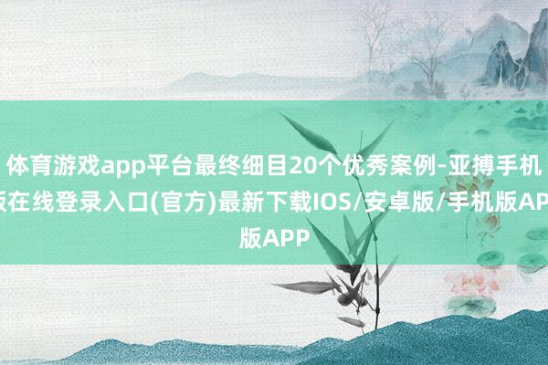 体育游戏app平台最终细目20个优秀案例-亚搏手机版在线登录入口(官方)最新下载IOS/安卓版/手机版APP