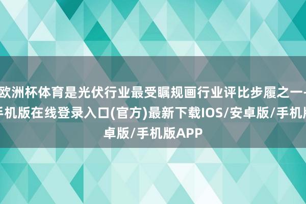 欧洲杯体育是光伏行业最受瞩规画行业评比步履之一-亚搏手机版在线登录入口(官方)最新下载IOS/安卓版/手机版APP