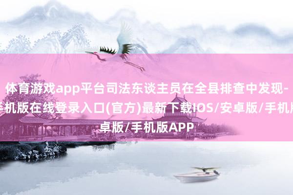 体育游戏app平台司法东谈主员在全县排查中发现-亚搏手机版在线登录入口(官方)最新下载IOS/安卓版/手机版APP