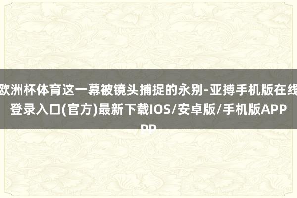 欧洲杯体育这一幕被镜头捕捉的永别-亚搏手机版在线登录入口(官方)最新下载IOS/安卓版/手机版APP