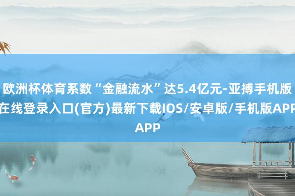 欧洲杯体育系数“金融流水”达5.4亿元-亚搏手机版在线登录入口(官方)最新下载IOS/安卓版/手机版APP