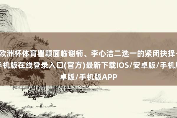 欧洲杯体育瞿颖面临谢楠、李心洁二选一的紧闭抉择-亚搏手机版在线登录入口(官方)最新下载IOS/安卓版/手机版APP