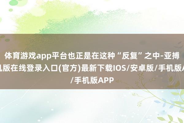 体育游戏app平台也正是在这种“反复”之中-亚搏手机版在线登录入口(官方)最新下载IOS/安卓版/手机版APP